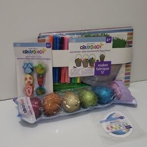 NWT Creatology Easter Party Craft Set Glitter Eggs Stickers Pencil Toppers